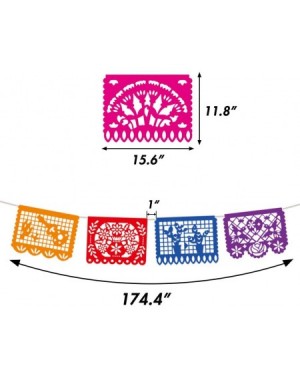 Banners & Garlands Fiesta Banner- 18 Feet Fiesta Garland Mexican Banner Plastic Papel Picado Mexican Party Decorations - C018...