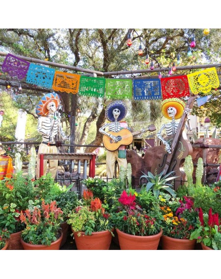 Banners & Garlands Fiesta Banner- 18 Feet Fiesta Garland Mexican Banner Plastic Papel Picado Mexican Party Decorations - C018...