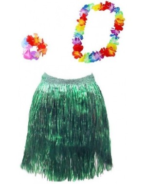 Party Packs Party Luau Hawaiian Flower Leis Necklace- Bracelet- Grass Skirt- Headband and Choker Set - CQ12HL7IRYH $10.43