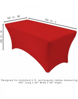 Tablecovers 8 ft Rectangular Fitted Spandex Tablecloths Patio Table Cover Stretchable Tablecloth - Red - Red - C21869W3QLL $1...