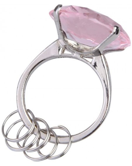 Favors Diamond Wedding Ring Keychain Ring Shaped Gift Decoration Favors Bridal Shower Party- Pink - Pink - CR12HW1RQDP $11.97