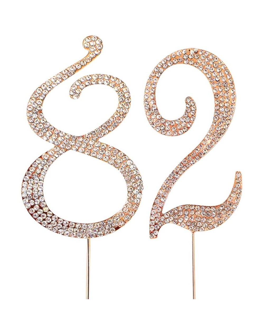 Cake & Cupcake Toppers Gold 82" Crystal Cake Topper- Number 82 Rhinestones 82nd Birthday Cake Topper- Men or Women Birthday o...