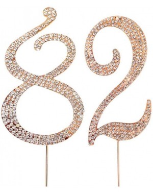 Cake & Cupcake Toppers Gold 82" Crystal Cake Topper- Number 82 Rhinestones 82nd Birthday Cake Topper- Men or Women Birthday o...