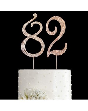 Cake & Cupcake Toppers Gold 82" Crystal Cake Topper- Number 82 Rhinestones 82nd Birthday Cake Topper- Men or Women Birthday o...