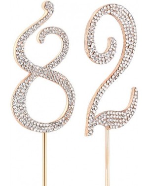 Cake & Cupcake Toppers Gold 82" Crystal Cake Topper- Number 82 Rhinestones 82nd Birthday Cake Topper- Men or Women Birthday o...