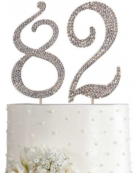 Cake & Cupcake Toppers Gold 82" Crystal Cake Topper- Number 82 Rhinestones 82nd Birthday Cake Topper- Men or Women Birthday o...