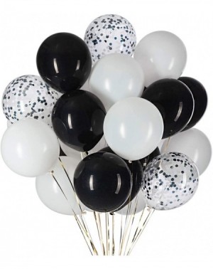 Balloons Black White Balloons Black and White Confetti Balloons-12 Inch-Pack of 50 - Black/White - CL18WSLQ98A $12.35