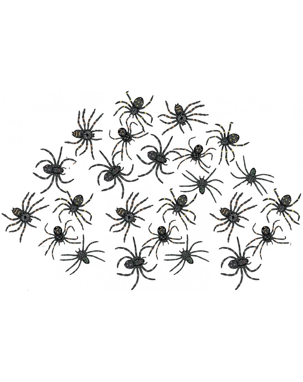 Party Favors Stretchy Spider 2 Inches - Pack of 24 - Black with Assorted Colors Dots - for Kids - Party Favors- Bag Stuffers-...