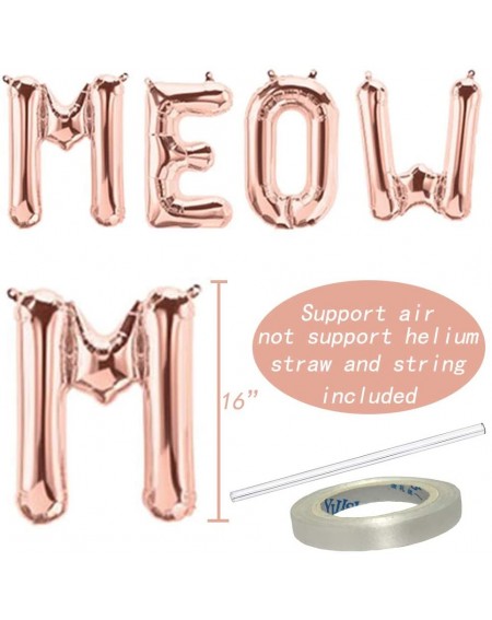 Balloons Cat Meow Letter Balloons- Cat Birthday Party Decorations- Rose Gold - Rose Gold - CA18R47C9YX $11.28