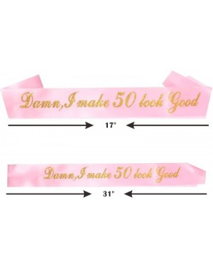 Party Packs 50th Birthday Decorations Party Supplies- Pink 50th Birthday Tiara- 50th Pink Satin Sash Damn I Make 50 Look Good...