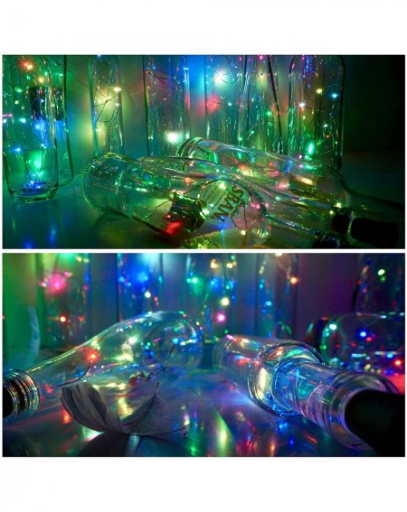 Indoor String Lights Wine Bottle Cork Lights 15Pack 10 LED/ 40 Inches Battery Operated Cork Shape Copper Wire Colorful Fairy ...