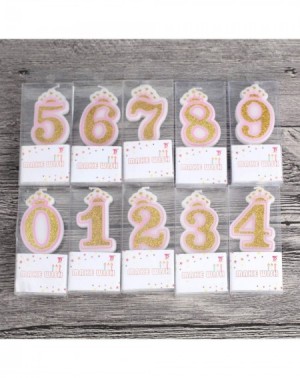 Cake Decorating Supplies Number 6 Giltter Candle-Number 0-9 Birthday Candle for Girl Boy Birthday Cake Topper Decoration(Pink...