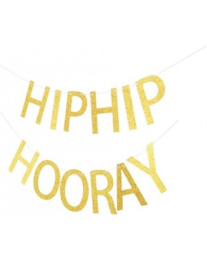 Banners & Garlands Hip Hip Hooray Banner- Gold Glitter Sign for Birthday Party- Graduation/Engagement/Wedding/Anniversary Par...