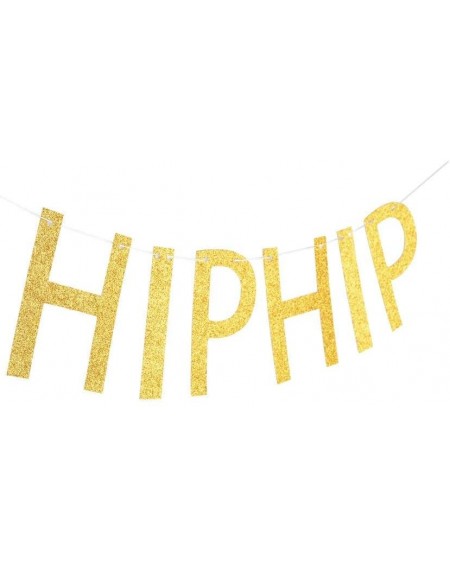 Banners & Garlands Hip Hip Hooray Banner- Gold Glitter Sign for Birthday Party- Graduation/Engagement/Wedding/Anniversary Par...