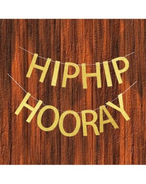 Banners & Garlands Hip Hip Hooray Banner- Gold Glitter Sign for Birthday Party- Graduation/Engagement/Wedding/Anniversary Par...