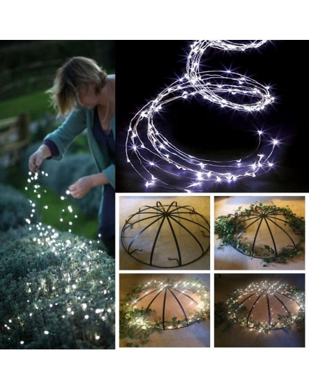 Outdoor String Lights 2 Pack 180 LED String Fairy Lights- Multi Strand Battery Operated Timbo String Lights- Waterproof Water...