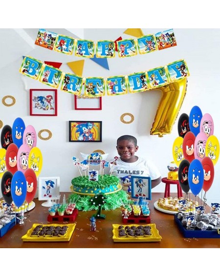 Party Packs Sonic Party Supplies-Sonic The Hedgehog Birthday Party Decorations-Sonic Birthday Party Supplies-Including Happy ...