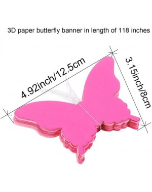 Banners & Garlands 2 Pieces 3D Paper Butterfly Banner Hanging Decorative Garland for Wedding- Baby Shower- Birthday and Theme...