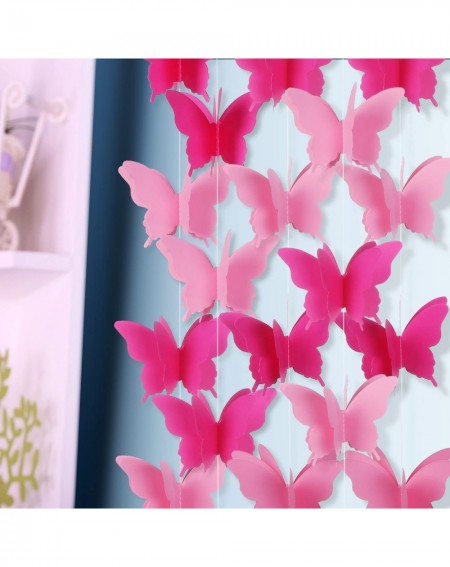 Banners & Garlands 2 Pieces 3D Paper Butterfly Banner Hanging Decorative Garland for Wedding- Baby Shower- Birthday and Theme...