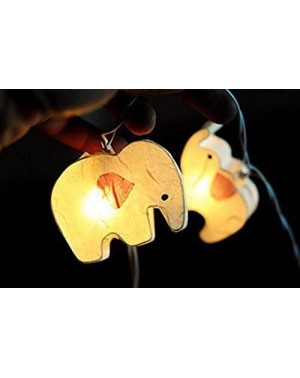 Indoor String Lights Battery AA 20 LED Handmade Colorful Elephant Zoo Animal Plant Paper Lantern String Light Kid Bedroom Lig...