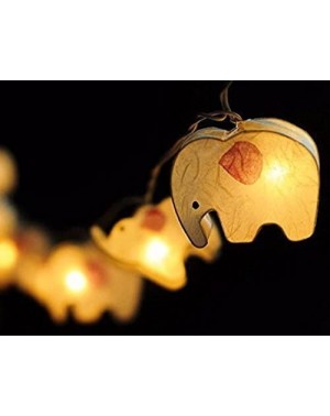 Indoor String Lights Battery AA 20 LED Handmade Colorful Elephant Zoo Animal Plant Paper Lantern String Light Kid Bedroom Lig...