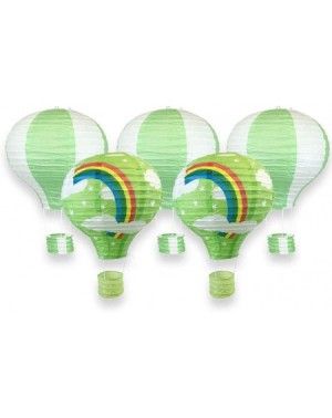 Sky Lanterns Decorative 12-Inch Hanging Hot Air Balloon Paper Lanterns (5pc- Green Rainbow) - Green Rainbow - CW17YHT9GU0 $16.99