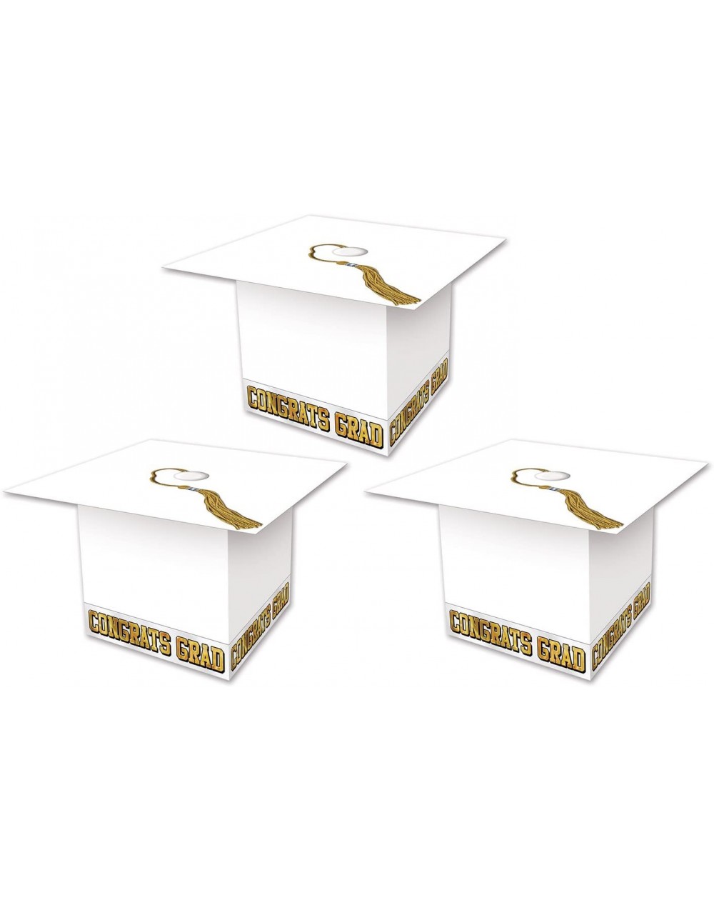 Favors Grad Cap Favor Boxes- 31/4 by 31/4-Inch- White - White - CS11L4JNEXD $8.87