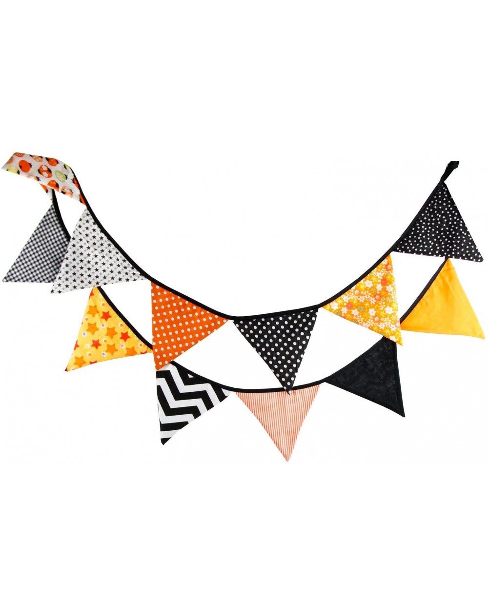 Banners & Garlands Halloween Decoration Party Banner- Triangle Bunting Banner Hanging Cotton Garland Wall Décor for Home- Sch...