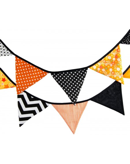 Banners & Garlands Halloween Decoration Party Banner- Triangle Bunting Banner Hanging Cotton Garland Wall Décor for Home- Sch...