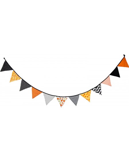 Banners & Garlands Halloween Decoration Party Banner- Triangle Bunting Banner Hanging Cotton Garland Wall Décor for Home- Sch...