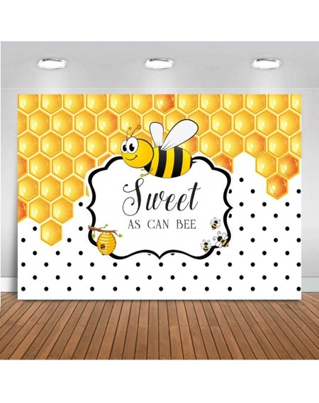 Photobooth Props 7x5ft Sweet As Can Bee Baby Shower Backdrop for Photography Yellow Bee-Day Honeycomb Bumble Bee Theme Birthd...