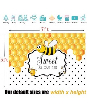 Photobooth Props 7x5ft Sweet As Can Bee Baby Shower Backdrop for Photography Yellow Bee-Day Honeycomb Bumble Bee Theme Birthd...