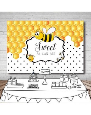 Photobooth Props 7x5ft Sweet As Can Bee Baby Shower Backdrop for Photography Yellow Bee-Day Honeycomb Bumble Bee Theme Birthd...