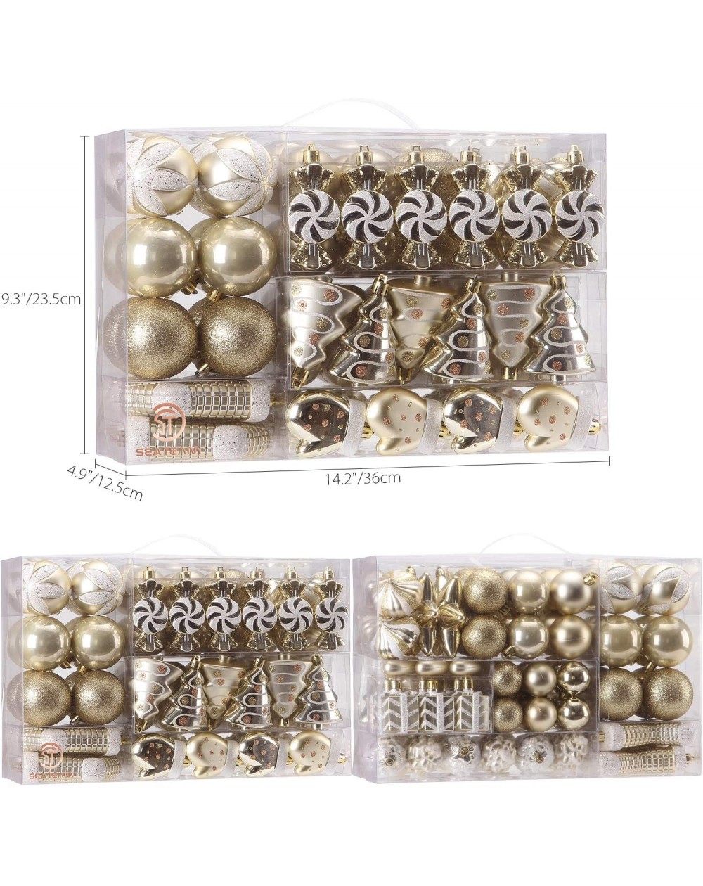 77-Pack Assorted Shatterproof Christmas Balls Christmas Ornaments Set ...