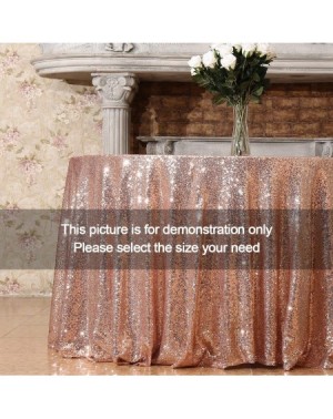 Tablecovers Sequin Tablecloth 50 Inch Round Table Line for Wedding Christmas Party Cake Dessert Events Decorations- Rose Gold...