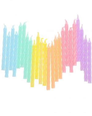 Cake Decorating Supplies Rainbow Pastel Birthday Cake Candles in Holders (3 in- 72 Pack) - CO18SWCH942 $12.03