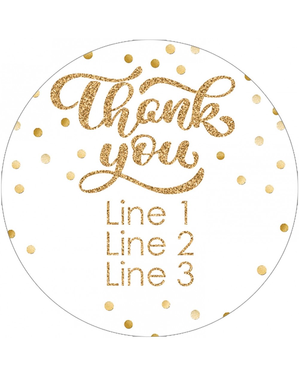 Personalized White and Gold Thank You Favor Stickers - 1.75 in. - 40 ...