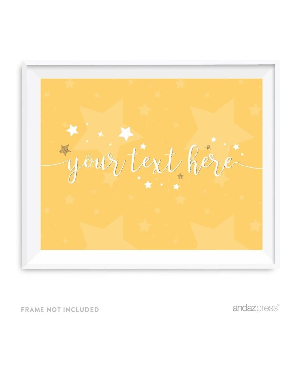 Favors Twinkle Twinkle Little Star Yellow Wedding Collection Fully Personalized- Party Signs- Your Text Here- 8.5x11-inch- 1-...