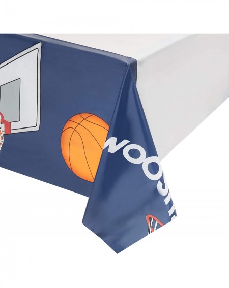 Tablecovers Basketball Party Plastic Table Cloth (54 x 108 in- 3 Pack) - CS18WGEWMWC $11.86