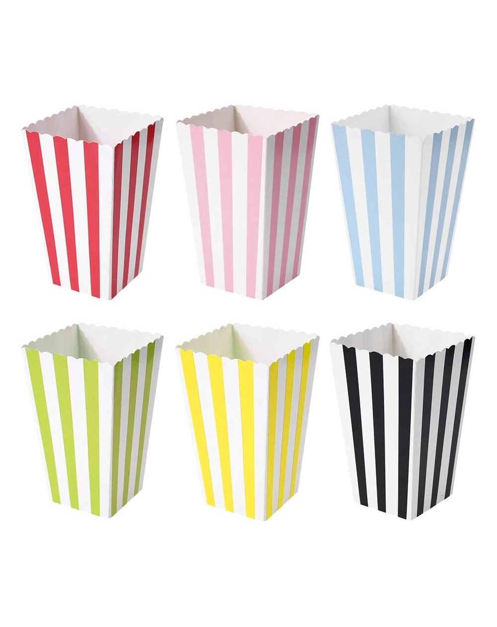 Favors 60 Pcs Colorful Mini Stripes Popcorn Boxes Candy Boxes - CF185YQM0I2 $11.72