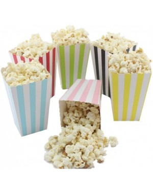 Favors 60 Pcs Colorful Mini Stripes Popcorn Boxes Candy Boxes - CF185YQM0I2 $11.72