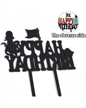 Cake & Cupcake Toppers Acrylic Happy Birthday Pirate Cake Topper Nautical Pirate Theme Birthday Party Decoration Suppliers - ...