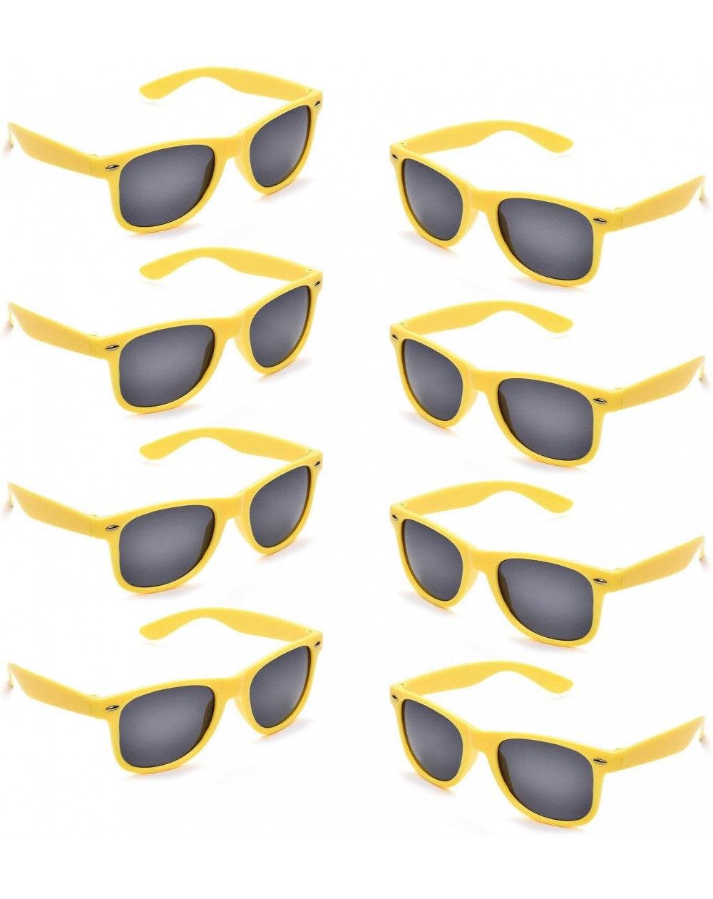 Favors Neon Colors Party Favor Supplies Unisex Sunglasses Pack of 8 (Yellow) - Yellow - CN186DCXGI2 $14.88