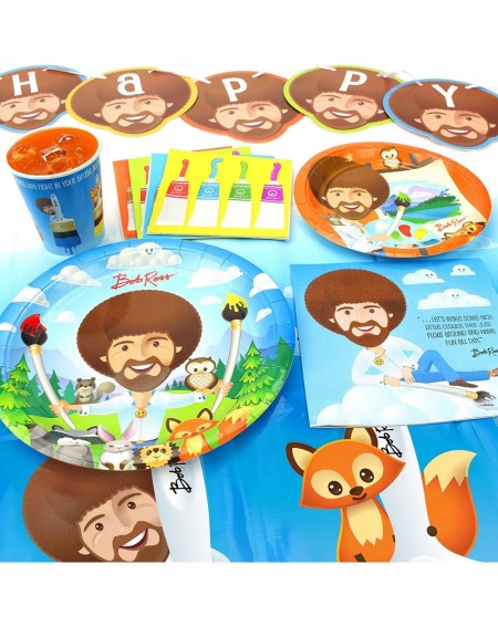 Party Packs Bob Ross and Friends- Art & Painting Party Supplies (Standard) with Woodland Creatures- Birthday Party Theme- 66 ...