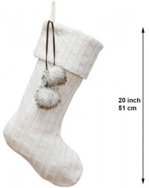 Tree Skirts 3-Piece of 2 Christmas Stockings- One Tree Skirt - Ivory Knit - CU198SURNXX $36.14