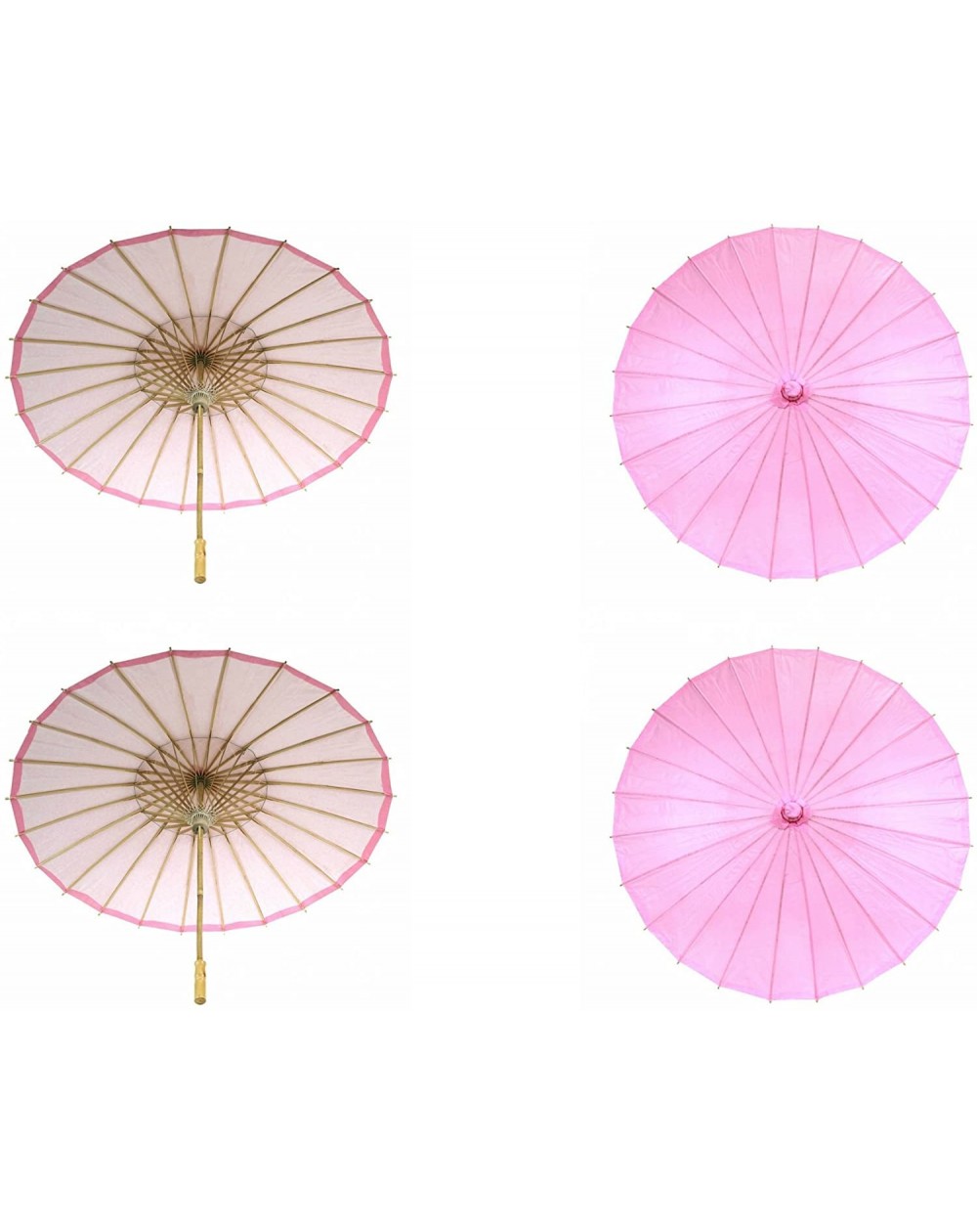 Favors 32-Inch Paper Parasol- 4-Pack Umbrella for Wedding- Bridesmaids- Party Favors- Summer Sun Shade (4- Pink) - Pink - CG1...