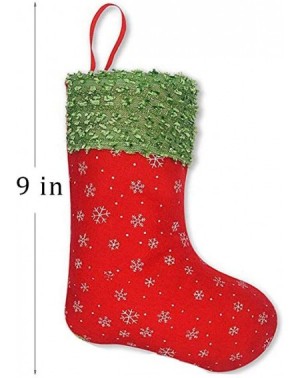 Stockings & Holders 12PC Mini Christmas Stockings with Snowflake- 9" Party Decorations/Gift Bags- Red & Green - C7186WW3DQS $...