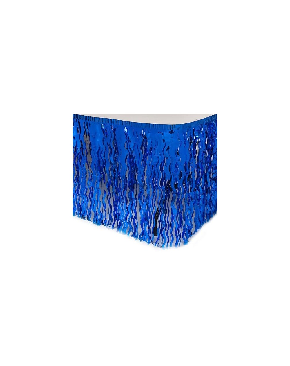 Tablecovers Wavy Foil Tableskirt Royal Blue Party Supplies Decorations - Blue - CO12E7O28S3 $10.44