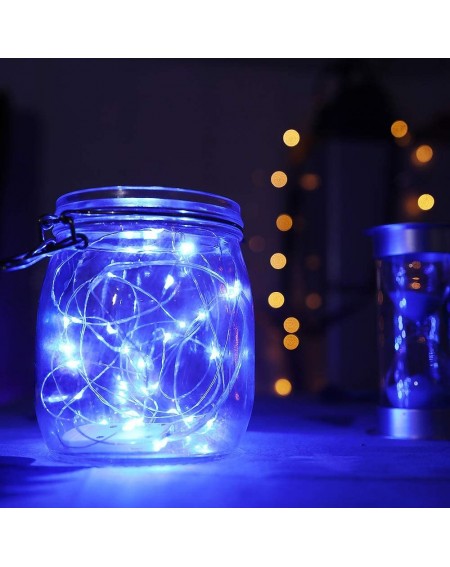 Indoor String Lights 8 Pack Blue 7.2ft 20 Led Fairy Lights Battery Operated Starry String Light Firefly Lights for Costume We...