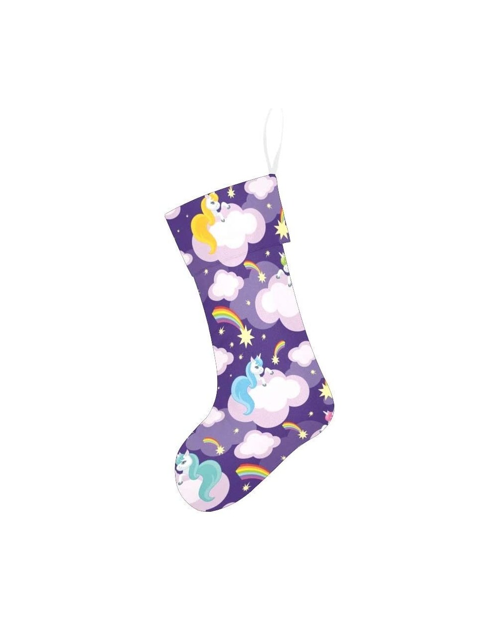 Stockings & Holders Cloud Rainbow Unicorn Christmas Stocking for Family Xmas Party Decoration Gift 17.52 x 7.87 Inch - Multi7...